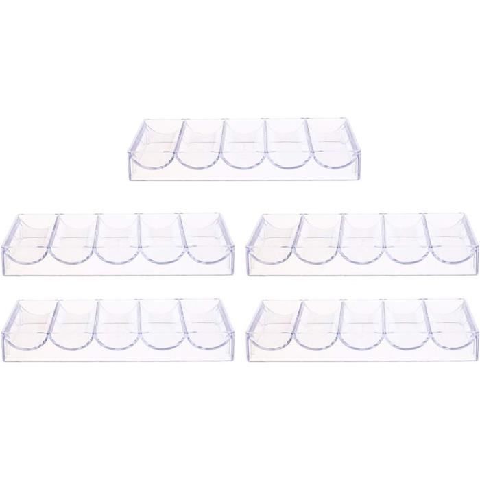 Lot De 5 Boîtes à Jetons Poker Transparentes Avec Couvercle – Rangement Empilable Pour Jetons, Petits Objets – Idéal Pour Soirées Jeux Et Maison