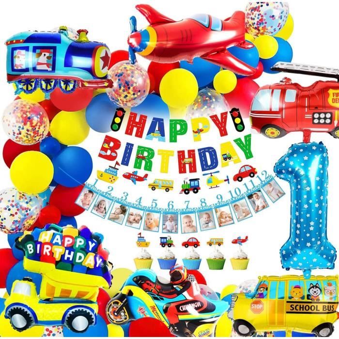 iZoeL Decoration Anniversaire 1 An Voiture Ballon Guirlande Happy Birthday | 1 An, Voiture, Arche Ballon, Guirlande Happy Birthday et Ballon, Decoration Gateau, Ballons Anniversaire, Deco Anniversaire