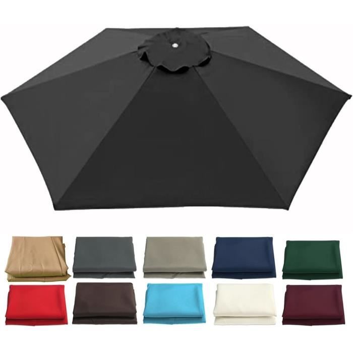 Toile De Parasol Imperméable, Haut De Rechange pour Parasol D'extérieur, Tissu De Remplacement for Parapluie De Jardin De Imperméable, Housse Remplacement pour Parasol(Couleur:Kaki,Taille:2.7M(8.8ft