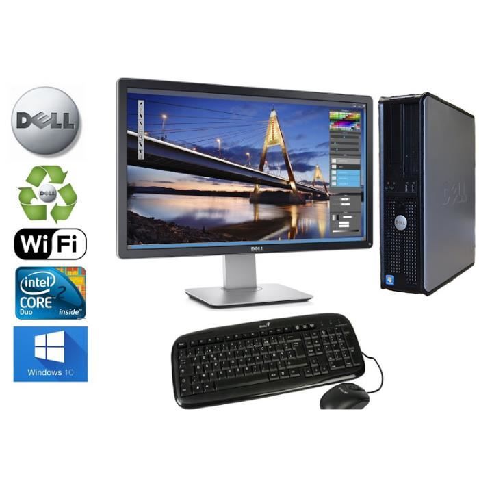 Top achat PC Portable Unité Centrale  Dell Optiplex  780 SFF Core2Duo 2,93Ghz RAM 8GO HDD 2 TO Ecran 22" Wifi Windows 10 pas cher