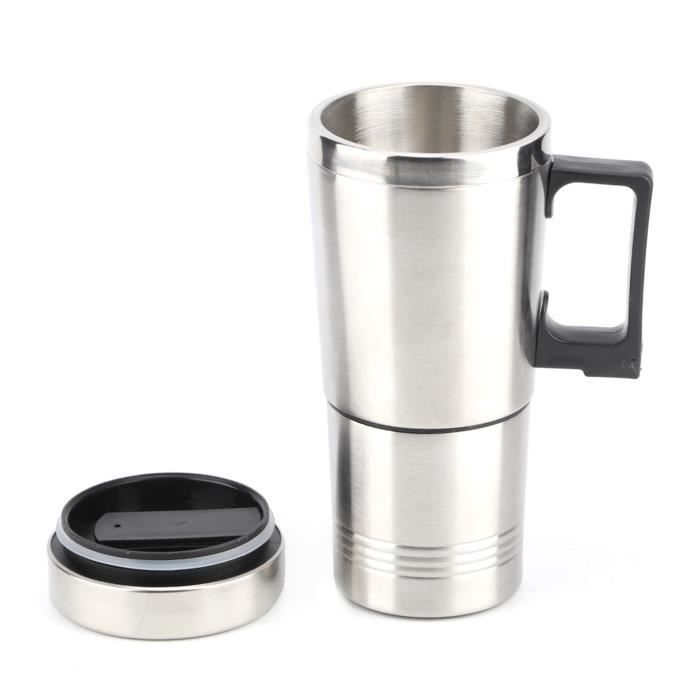 Bouilloire Électrique Voiture 300ml 12V/24V - Tasse Chauffante Acier Inoxydable Café Thé
