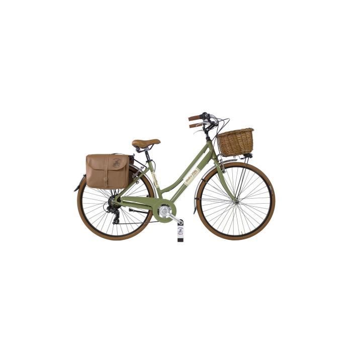 Vélo de Ville Retro Dolce Vita by Canellini Aluminium Dame Vert Olive - Taille 46