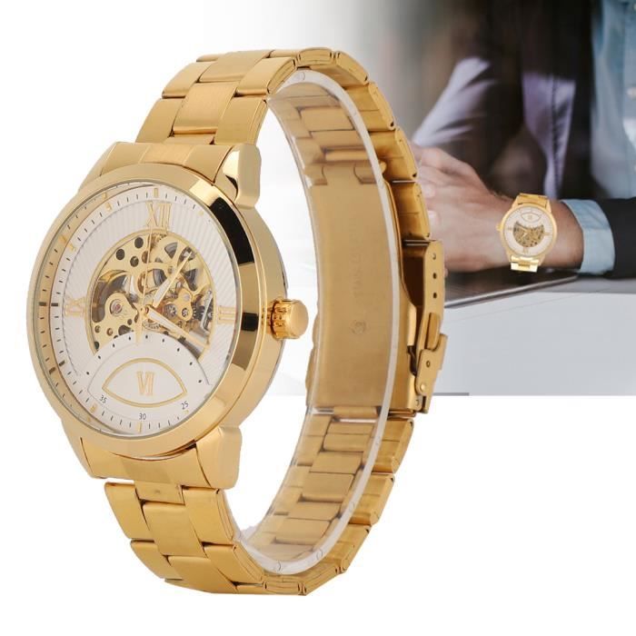 T WINNER Homme Montre m canique automatique Bracelet en acier