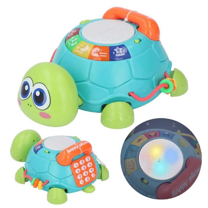 Jouet Tortue Rampant Bébé – Avec Lumière, Musique, Tête Tournante – Pour 6-18 Mois – Stimulation Sensorielle Et Motrice