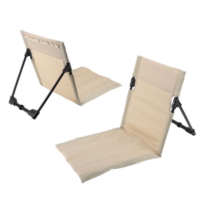 VILDE Chaise Longue Plage Pliable - Structure Métallique Blanche, Tissu Polyester Bleu, Sac De