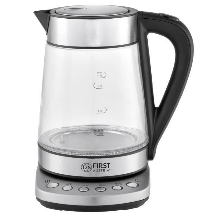 Chauffe-eau en verre 17 L avec filtre anti-calcaire 2200 Watt éclairage intérieur sans fil protection contre lébullition sèch