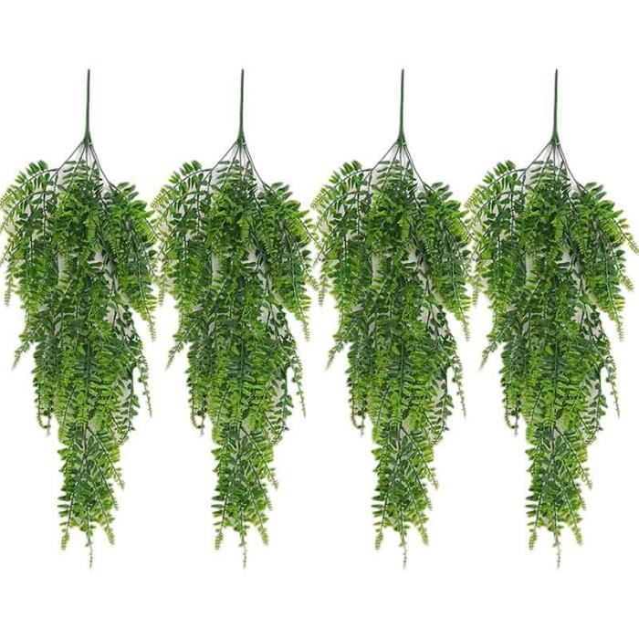 Plante artificielle - FOLAYA - Fougère de Boston - 4 pièces - 80 cm - Aspect réaliste et durable