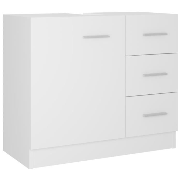 Armoire dévier - FYDUN - 63x30x54 cm - Aggloméré - Blanc - Montage facile