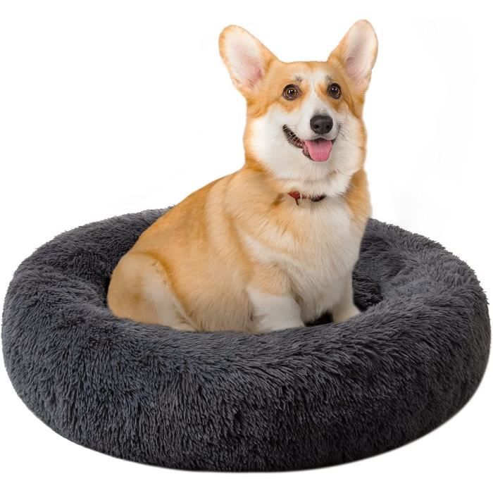 Comparer les prix de Panier pour chien amovible lit de chien apaisant tapis pour chien doux, grand panier pour chien 70cm-Gris foncé