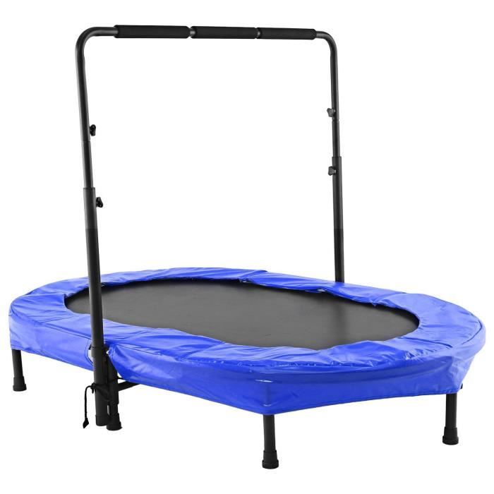 Trampoline Parent Enfant Twin Trampoline Avec Coussin De Sécurité Réglable Bleu Achat Vente Trampoline Cdiscount