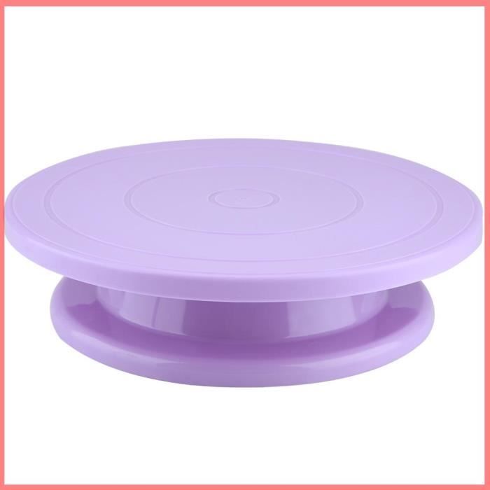 LABRIMP Plateau Tournant pour Gâteaux De 10 Pouces en Plastique sans Base pour Décoration De Gâteaux Rotation À 360° Facile À Entretenir