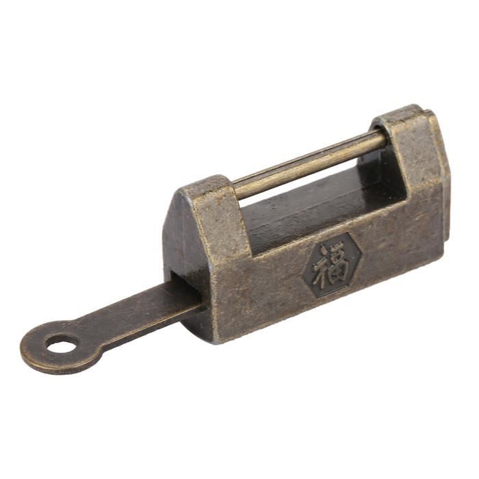 Lot De 3 Cadenas Style Chinois Antique En Laiton Plaqué - 33mm, Alliage De Zinc - Avec 3 Clés, Neufs
