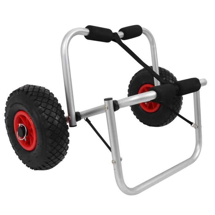 Chariot De Transport Kayak Izrielar - Pliable Aluminium, Capacité 80kg, Roues 10 Pouces - Pour Surf, Canoë
