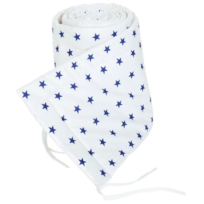 Lcp Kids Bordure De Lit Protection De Tete De Nid Literie De Bebe Protection De Bordures De Lit Bebe 360x30 Cm Stars L Blanc Bleu Cdiscount Puericulture Eveil Bebe