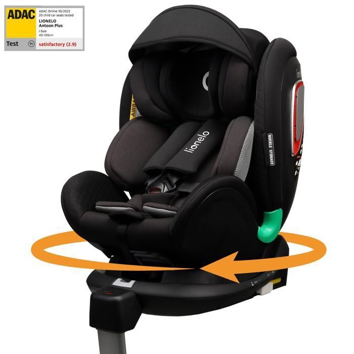 Siège-auto 40-105 cm LIONELO Antoon Plus i-Sofix - ISOFIX - Groupe 0+/1 - Base pivotante 360°