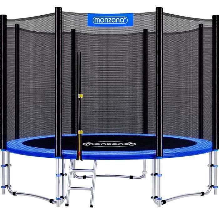 Monzana Trampoline extérieur Rond Ø183cm Max. 150kg Set Complet Filet de sécurité Porte d'entrée échelle poteaux Trampoline Jardin