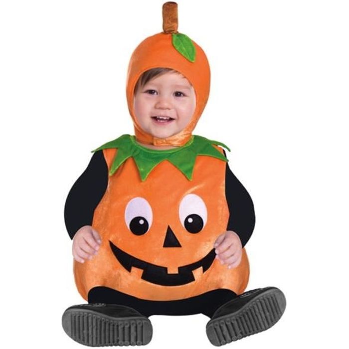 LGZIN Costume De Citrouille Pour Enfant, Déguisement Petite Citroui Bebe Halloween Costume Citrouille Avec Chapeau Et Sac Amz