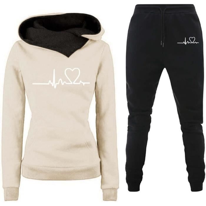 Survêtement Femme 2 Pièces Imprimé Pattes De Chien 3D – Hoodie Et Jogging Kawaii Y2K Ultra Confort