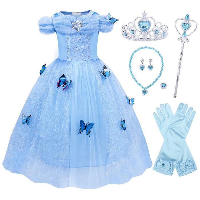 AmzBarley Accessoires Costume de Princesse Fille Enfant Déguisement Fête Cosplay Anniversaire Noël Jouets Couronne Sceptre Baguette Magique Gants