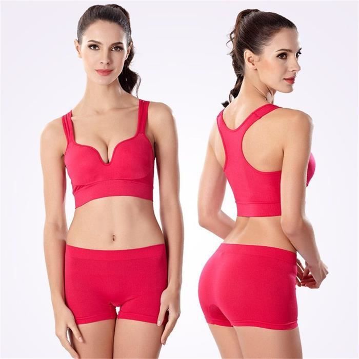 HBselect 3 Pack Soutien-Gorge De Sport Pour Femmes - Sans Couture, Rembourré, Respirant - Yoga, Fitness, Jogging