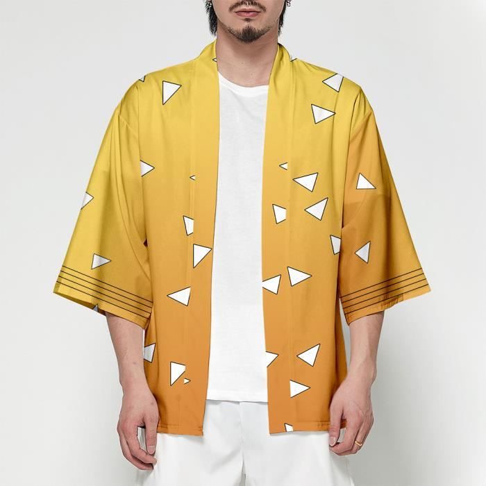 Kimono,Homme Rétro Impression Manches Longues Japonais Robe Veste