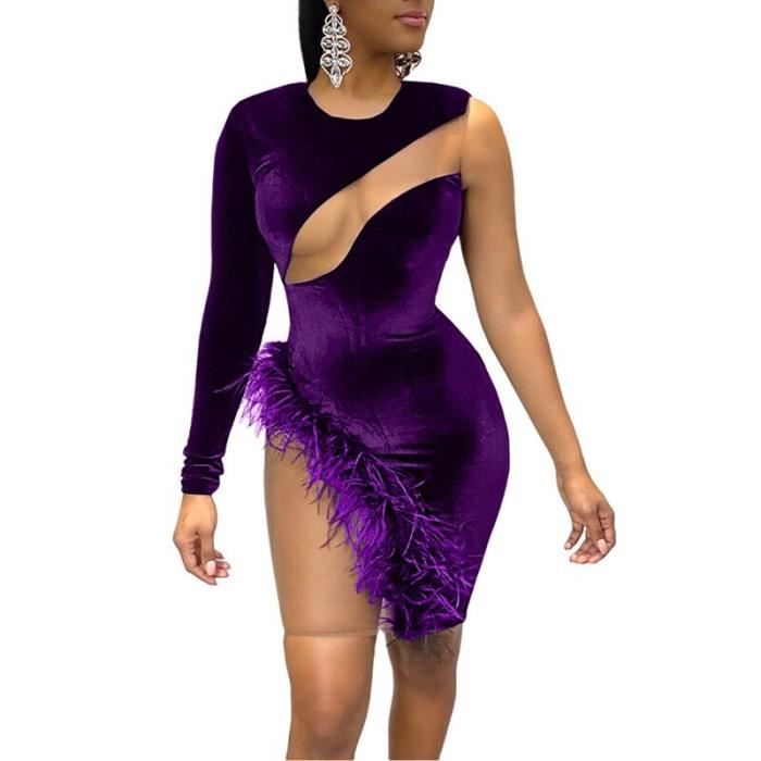 robe velours violet