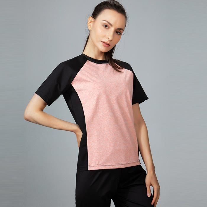 T-shirt de Sport Femme INSFITY - Rose - Manches courtes pour