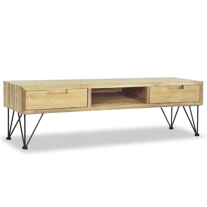 Omabeta Meubles TV - Meuble TV 120 x 35 x 35 cm Teck massif - Meubles haut de gamme - M04343