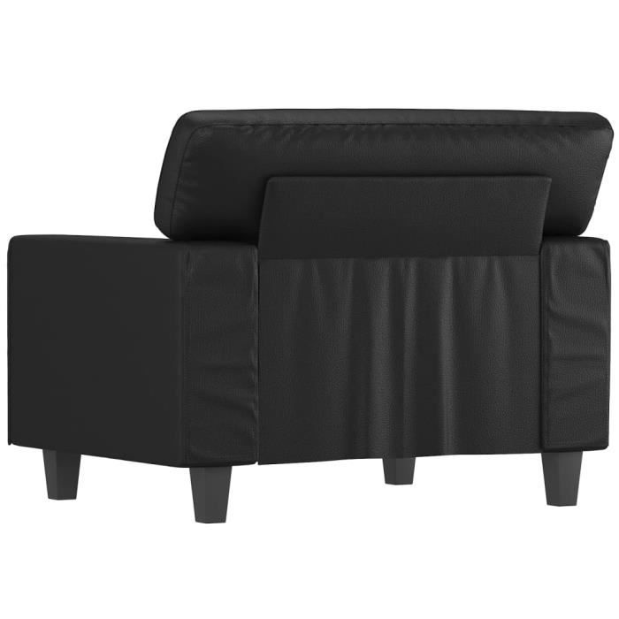 Fauteuil - SALALIS - Similicuir Noir - 60 cm - Vintage - 1 place