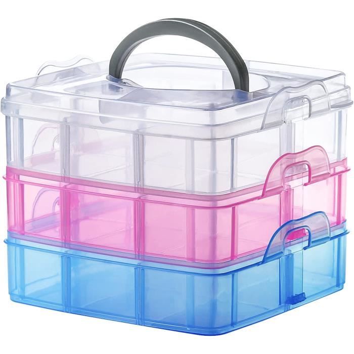 Boite Rangement Perles,2 Boîte De 24 Compartiments,Petite