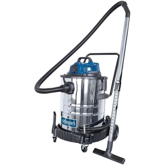 SHOT CASE SCHEPPACH Aspirateur eau et poussiere 50L 1400W avec prise synchrone 200W + une