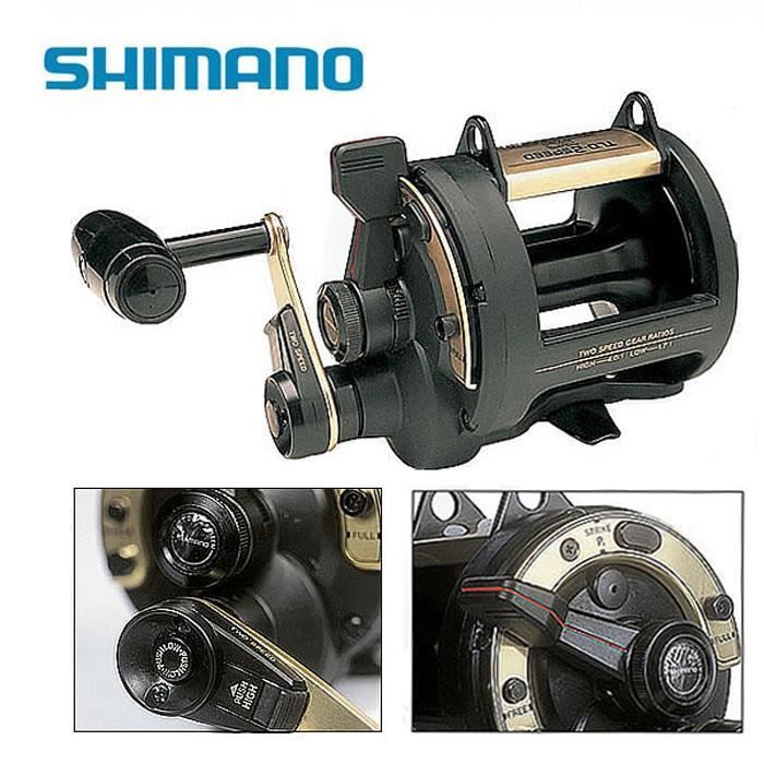 Moulinet De Pêche Shimano TLD 50 L.R.S 2 Vitesses - Levier De Drag, Gros Jeu, Eau Salée, Occasion