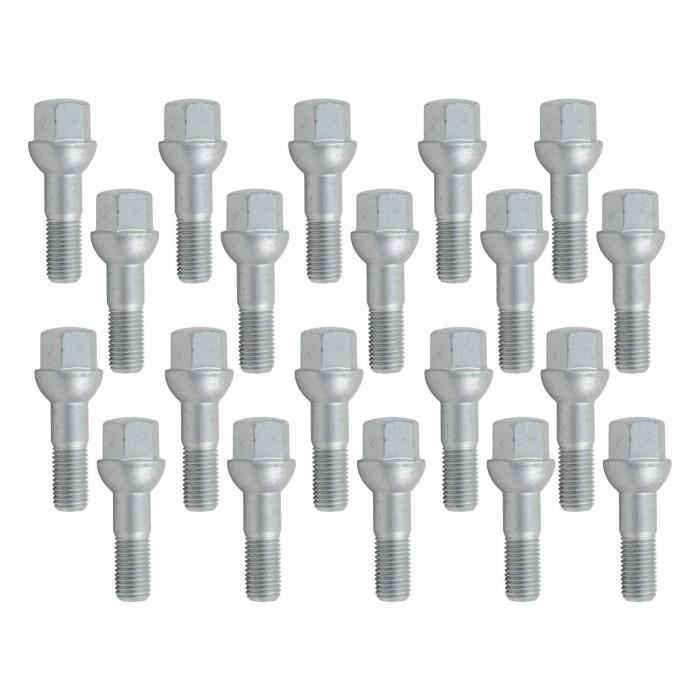 Pernos Rueda BMW E46 Lot De 20 Boulons De Roue Coniques M12 X 1,5 26 Mm Compatibles Avec Asientos Bmw M4