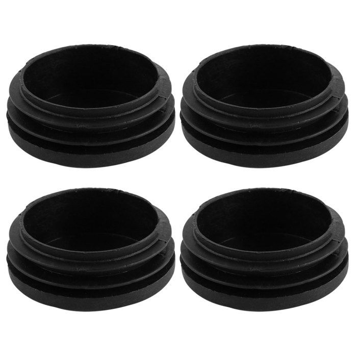 sourcing map 4 stuks rubberen eindkappen 42 mm ID vinyl ronde eindkap schroeven schroefdraadbescherming zwart