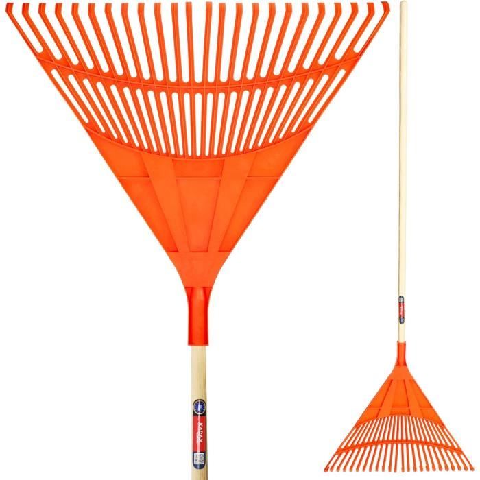 Râteau à Feuilles En Plastique Synx Tools - 21 Dents, Manche De 150 Cm, Largeur De Travail 40 Cm, Pour Pelouse, Feuilles Et Herbe Tondue
