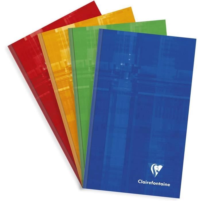 Clairefontaine - Lot De 5 Carnets Brochés 11x17 Cm - 192 Pages Petits Carreaux - Papier Velouté 90g