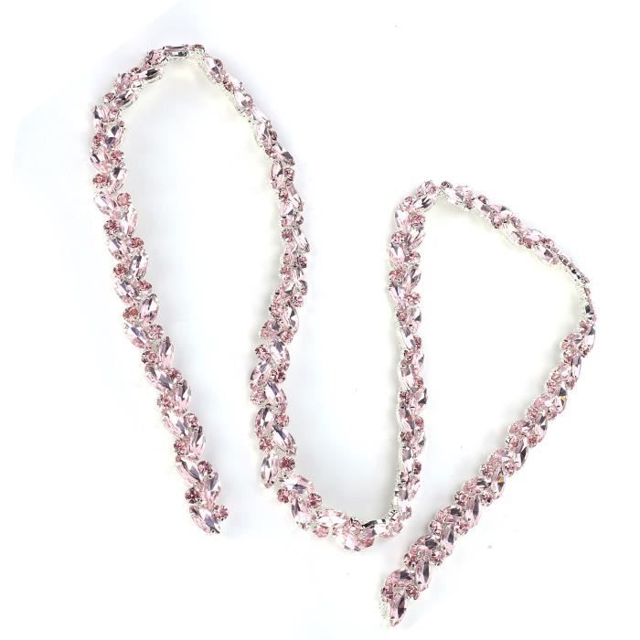 Chaîne Strass Ruban Frange Avec Pompons - Garniture Diamante Argent Pour Couture, Chaussures Et Vêtements - 91,4 Cm