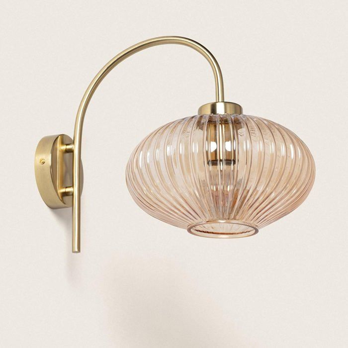 Lampe Murale Métal et Verre Basile Ambre