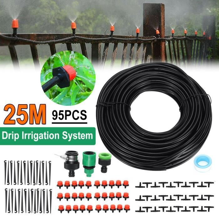 Kits d'arrosage automatique d'irrigation Pour Jardin Serre Potager Pelouse 25M