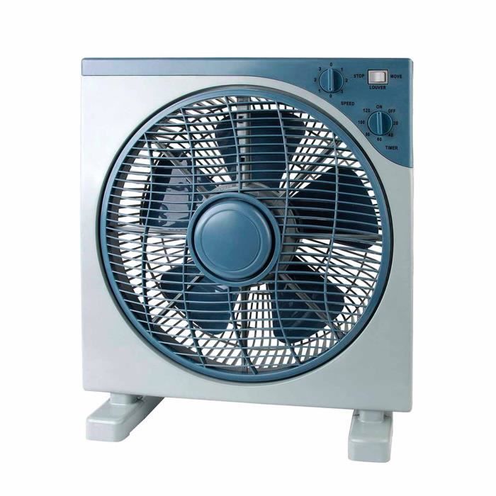 Ventilateur de table Ø30cm 50W 3 Vitesses Box Gris/Bleu Thinia Home. Gris/Bleu - Thinia Home