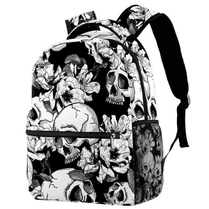 Sac a dos leger pour ordinateur portable motif tete de mort cartable d universite sac a dos de voyage decontracte pour f Cdiscount Bagagerie Maroquinerie
