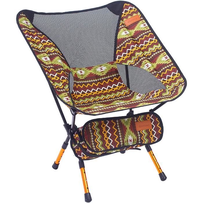 JONRRYIN Chaise Pliante Camping - Chaise De Plage Portable Avec Poches Et Dossier Maille, Charge Max 180 Kg