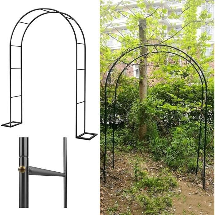 Arche de jardin métallique - 240 x 140 cm - pour plantes grimpantes - Métal laqué vert Arche de jardin métallique - 240 x 140 cm - pour plantes grimpantes - Métal laqué vert
