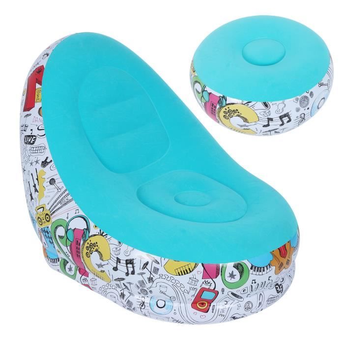 Canapé Gonflable Pliable - 103x103x60 Cm, PVC Floqué, Bleu Marine Ou Rouge - Pour Jardin, Plage, Camping, Intérieur