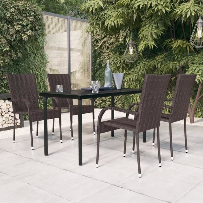 vidaXL Ensemble à manger d'extérieur 5 pcs et