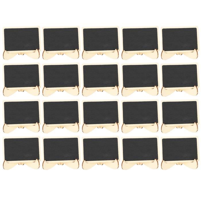 Fengxunzmm 20 Pcs Mini Tableau Noir Bois, Mini Ardoise, Petite Planche Portable Avec Support, Fêtes d'anniversaire, Babillards Électroniques et Décorations d'événements
