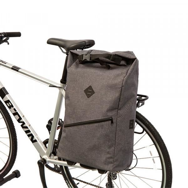 Sacoche bagage vélo WANTALIS - Noir et gris - 32 cm x 48 cm x 16,5 cm