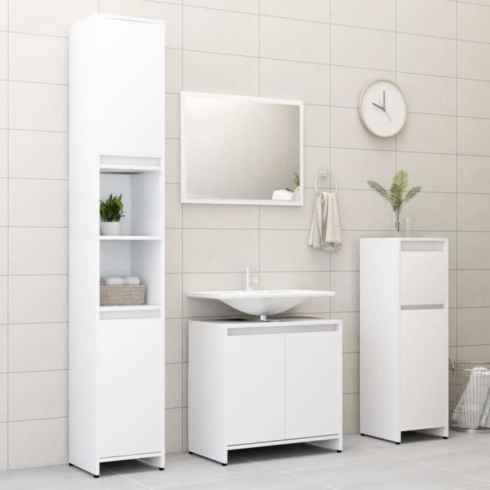 Armoire de salle de bain Blanc 30x30x95 cm Aggloméré Armoire de salle de bain Blanc 30x30x95 cm Aggloméré