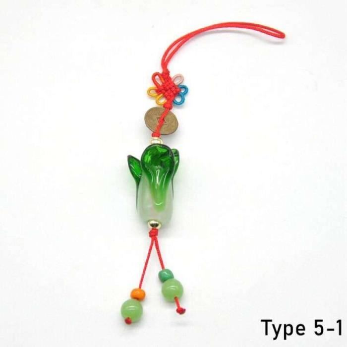Pendentif Porte-Bonheur Nœud Chinois - Tissé Main, 23 Cm, Rouge/Rose | Décoration Sac, Porte-clés, Vêtement - 4
