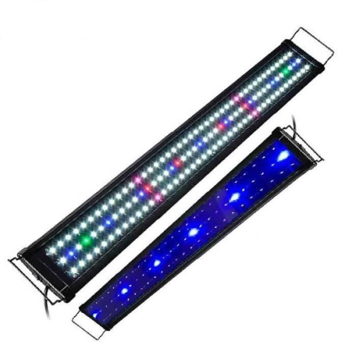 Meilleurs prix pour RY31776-90cm - 110cm Rampe Aquarium LED Bleu Blanc Lumière Éclairage Lampe pour Poisson Plantes 2 Modes Lampe LED pour Aquarium